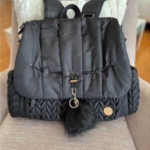 HAPP Brand Levy Backpack Baby Diaper Bag Black  17"L, 6"W x 12"H